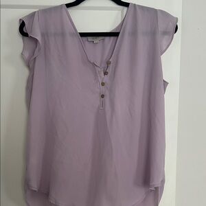 LOFT Light Purple Button-Down Blouse